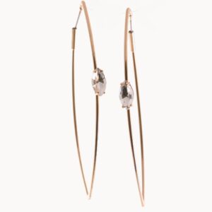 Elegant gold earrings with a delicate crystal accent.